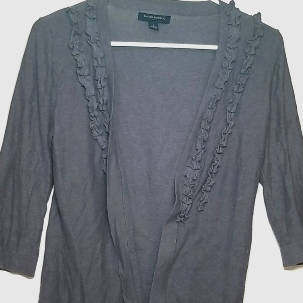 Banana Republic gray ribbed cardigan